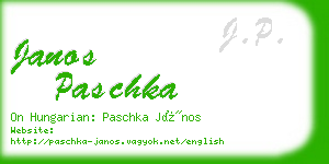 janos paschka business card